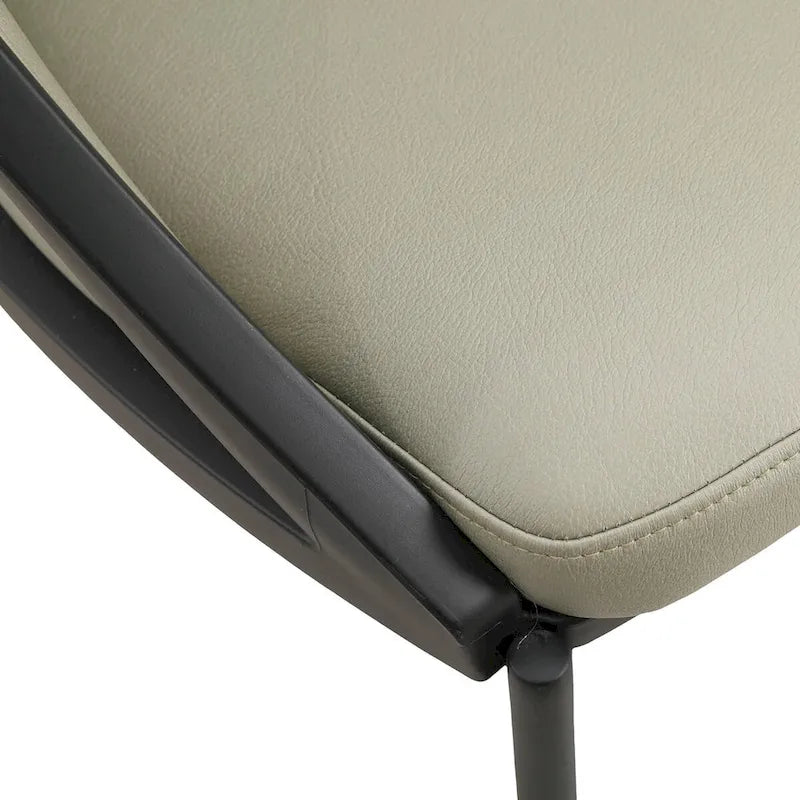Urbane Upholstered Faux Leather Dining Chair with Powder Coated Steel Legs by LeisureMod