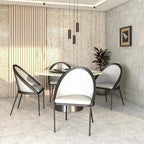 Urbane Upholstered Faux Leather Dining Chair with Powder Coated Steel Legs by LeisureMod