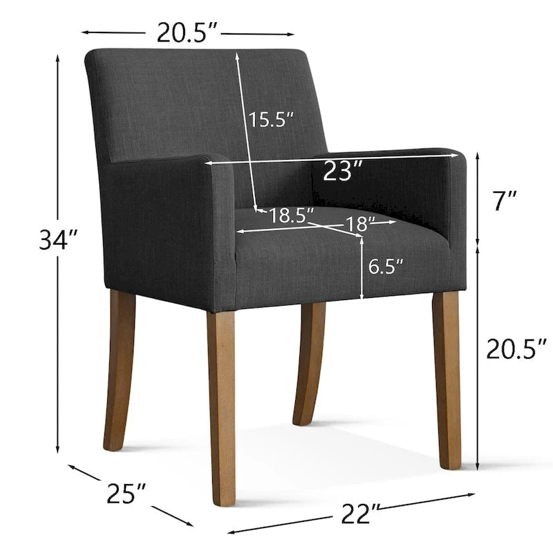 Linen Upholstered Armchair(Set of 2)