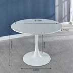 42.1 Tulip Dining Table With Round Table Top and Pedestal for 4-6 People