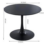 42.1 Tulip Dining Table With Round Table Top and Pedestal for 4-6 People