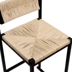 Bar Stools Set of 2 Paper Rope Weave Dining Chairs
