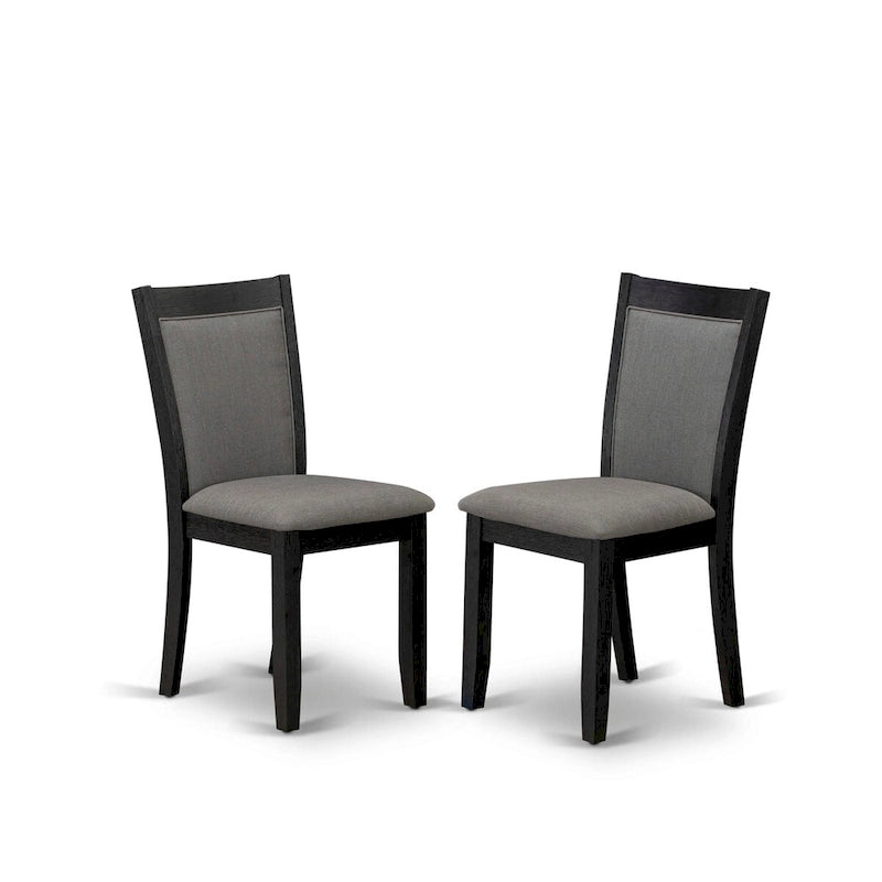 East West Furniture 7 Piece Dinette Set- a Dining Table and 6 Linen Fabric Parson Chairs, Black(Fabric Color Options)