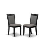East West Furniture 7 Piece Dinette Set- a Dining Table and 6 Linen Fabric Parson Chairs, Black(Fabric Color Options)