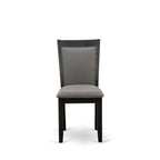 East West Furniture 7 Piece Dinette Set- a Dining Table and 6 Linen Fabric Parson Chairs, Black(Fabric Color Options)