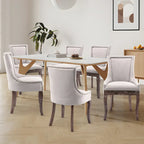 Traditional Tufted Ultra Upholstered Wingback Dining Chair Set of 4