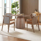 Round Dining Table Kitchen Table Small Space Dining Table MDF for 4-6 People - D 47.24 x H 49.63