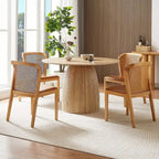 Round Dining Table Kitchen Table Small Space Dining Table MDF for 4-6 People - D 47.24 x H 49.63