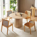 Round Dining Table Kitchen Table Small Space Dining Table MDF for 4-6 People - D 47.24 x H 49.63