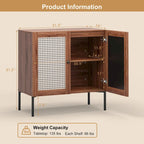 2 PCS Buffet Sideboard Wine Cabinet Cupboard with Adjustable Shelf