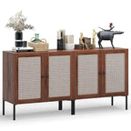 2 PCS Buffet Sideboard Wine Cabinet Cupboard with Adjustable Shelf