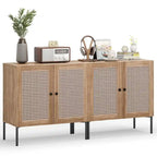 2 PCS Buffet Sideboard Wine Cabinet Cupboard with Adjustable Shelf