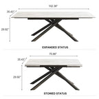 9 - Piece Extendable Rectangular Sintered Stone Cross Legs Dining Set With 8 Chairs