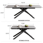 9 - Piece Extendable Rectangular Sintered Stone Cross Legs Dining Set With 8 Chairs