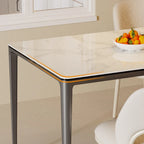 Luxurious Italian Marble Dining Table Sintered Stone Top Rectangular - 61.81x11.42x11.81 inch