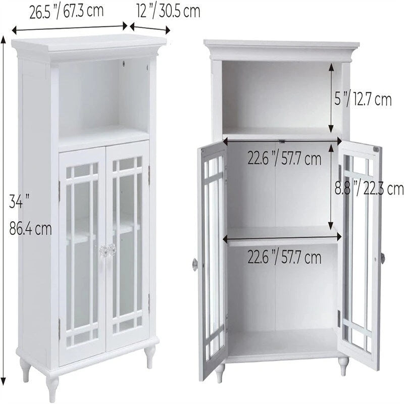 Floor Cabinet with 1 Adjustable Shelf 3 - 12D x 26.5W x 34H