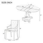 Nestfair Retro 5-piece Dining Set with 4 Chairs and Extendable Table