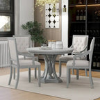 Nestfair Retro 5-piece Dining Set with 4 Chairs and Extendable Table