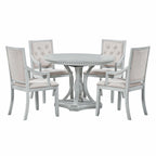 Nestfair Retro 5-piece Dining Set with 4 Chairs and Extendable Table