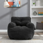 Mieres Faux Fur Fabric Bean Bag Chair, Floor Sofa For Living Room, Bedroom Lazy Sofa