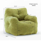 Mieres Faux Fur Fabric Bean Bag Chair, Floor Sofa For Living Room, Bedroom Lazy Sofa