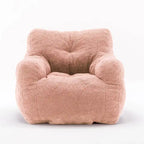 Mieres Faux Fur Fabric Bean Bag Chair, Floor Sofa For Living Room, Bedroom Lazy Sofa