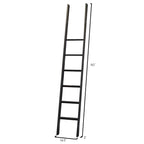 Avondale 8' Tall Bookcase Wall With Ladder, Storage Organizer, Display Shelf for Office, Brown - 80W x 94H x 15D