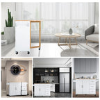 Mobile Kitchen Island & Kitchen Cart,With Extendable Rubber Wood Top and 3 Drawers - 53.93(L) x 17(W) x 36.22(H