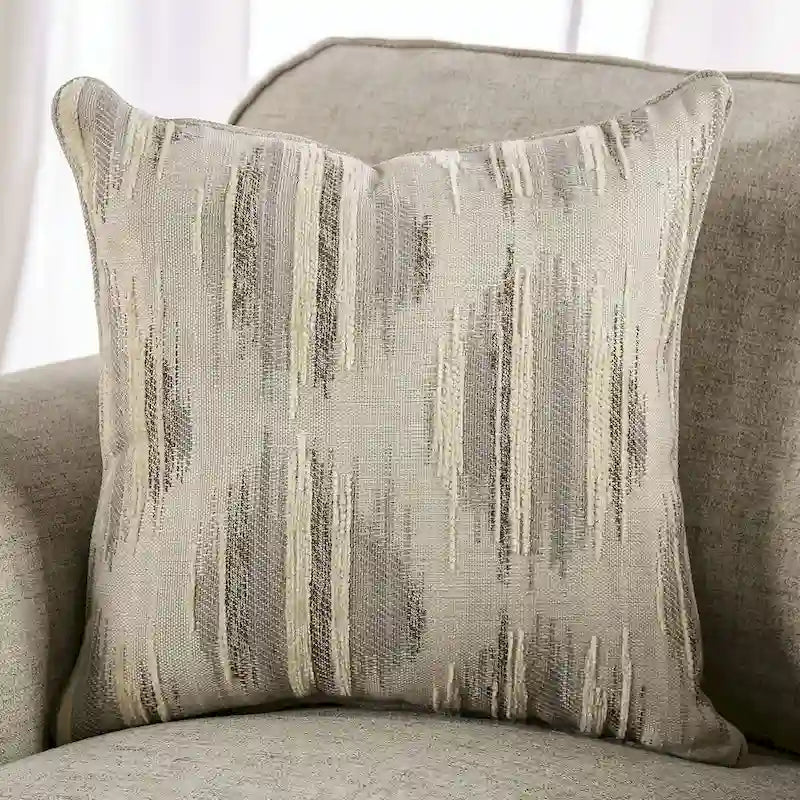 Chetbert Transitional Cream Fabric Upholstered 2-Piece Sofa Set