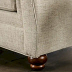 Chetbert Transitional Cream Fabric Upholstered 2-Piece Sofa Set