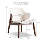 Beck Mid-century 2-Piece Walnut Boucle Wingback Accent Chair and Table Set
