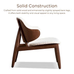 Beck Mid-century 2-Piece Walnut Boucle Wingback Accent Chair and Table Set