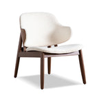 Beck Mid-century 2-Piece Walnut Boucle Wingback Accent Chair and Table Set