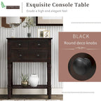 Narrow Slim Esspreso Console Table/Sofa Table with 3 Drawers and 1 Bottom Shelf - 23.7L x 13W x 31.1H