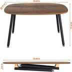 Folding Coffee Table Rustic Farmhouse Coffee Tables - 31.5D x 15.7W x 17.7H