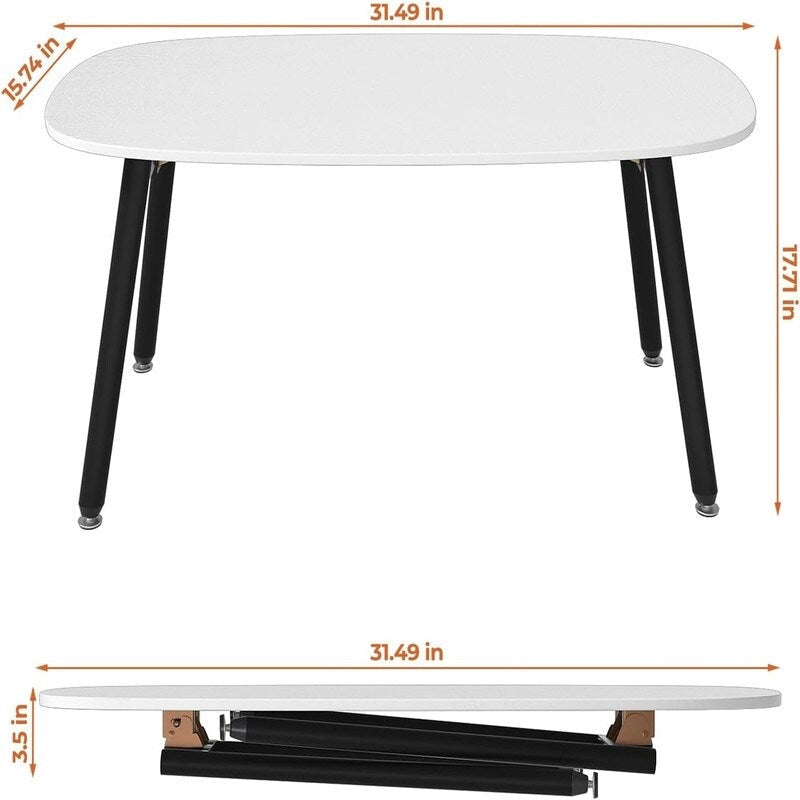 Folding Coffee Table Rustic Farmhouse Coffee Tables - 31.5D x 15.7W x 17.7H