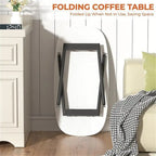 Folding Coffee Table Rustic Farmhouse Coffee Tables - 31.5D x 15.7W x 17.7H
