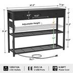 47 Entryway Table with Outlets and USB Ports - 11.8D x 47.2W x 31.8H