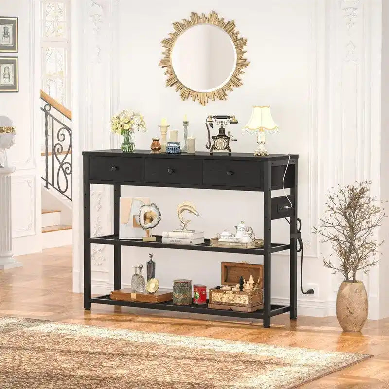 47 Entryway Table with Outlets and USB Ports - 11.8D x 47.2W x 31.8H