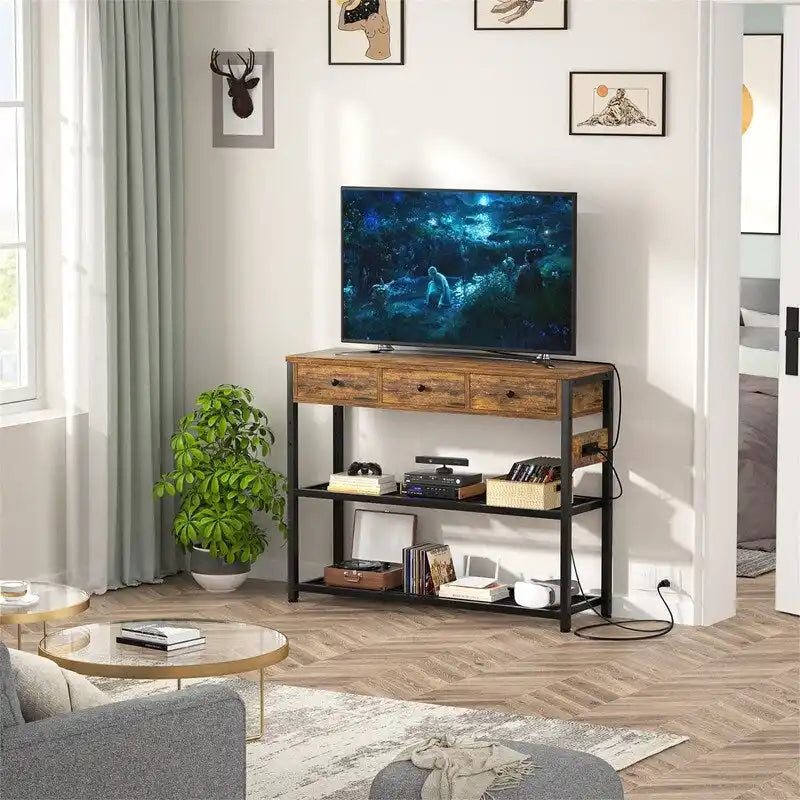 47 Entryway Table with Outlets and USB Ports - 11.8D x 47.2W x 31.8H