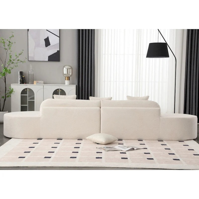 Modern Curved Terrycloth Fabric Combination Sofa No Assembly Required