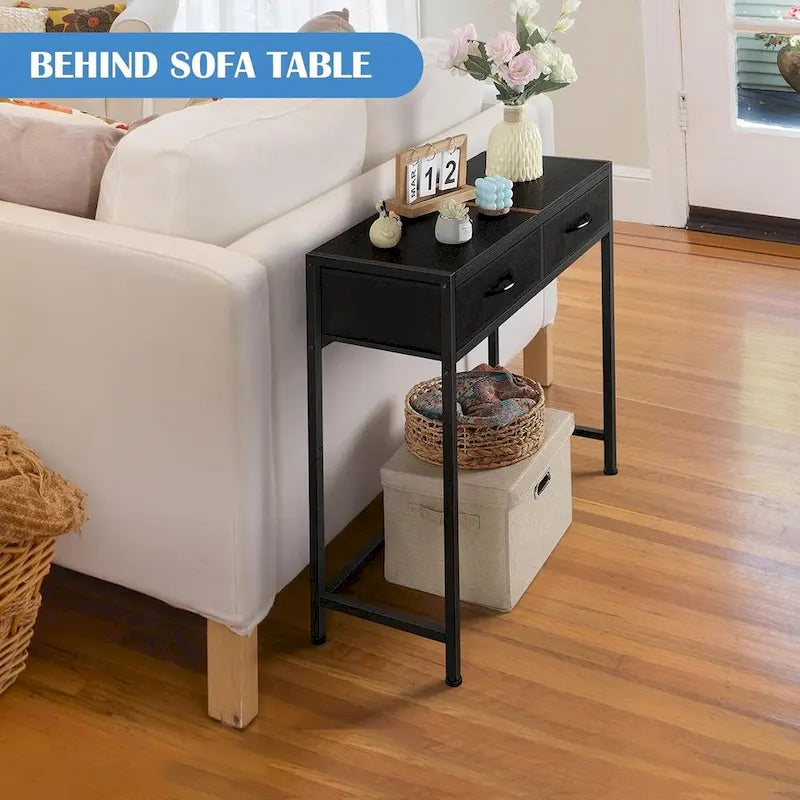 33.5 Modern Narrow Console Table with Drawers
