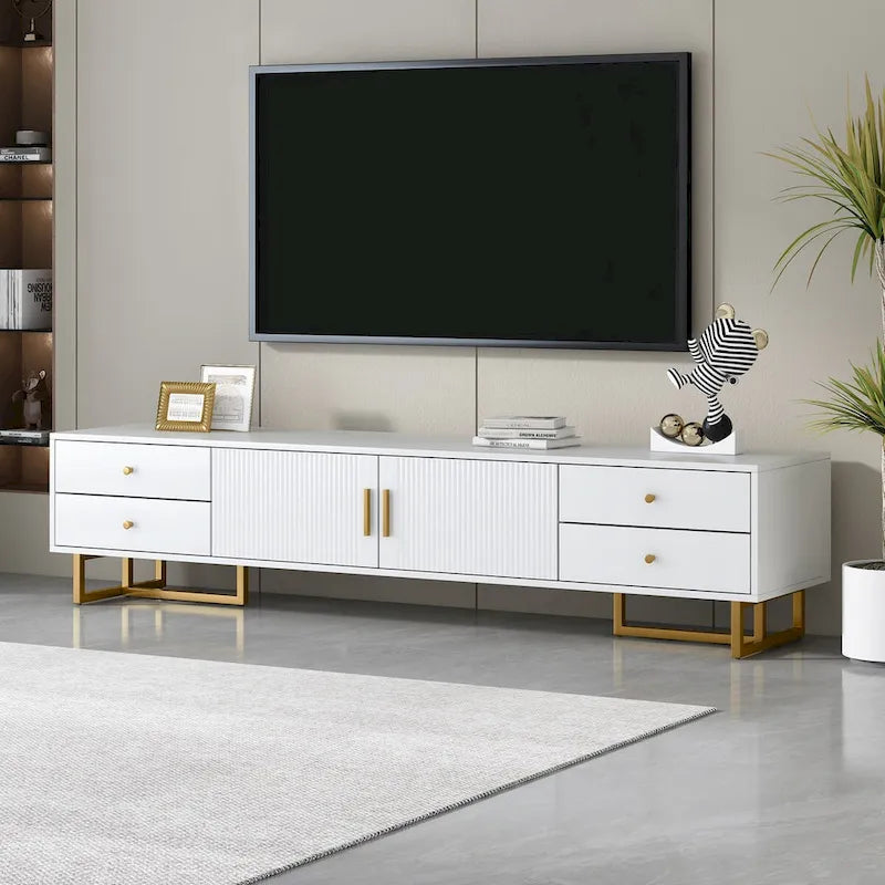 TV Stand for 65+ Inch TV, TV Media Console Table, Modern TV Stand with Storage, TV Console Cabinet Furniture for Living Room