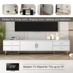 TV Stand for 65+ Inch TV, TV Media Console Table, Modern TV Stand with Storage, TV Console Cabinet Furniture for Living Room