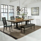 Harvest Home Chalkboard 6 Piece Trestle Table Set
