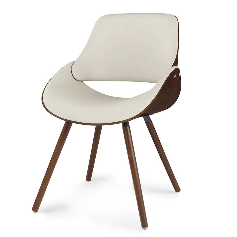WYNDENHALL Malone Bentwood Dining Chair in Cream Faux Leather - 22.8 D x 20.9 W x 30.9H