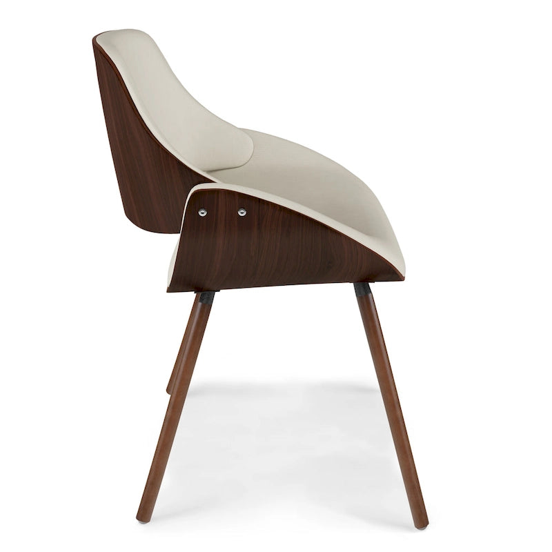WYNDENHALL Malone Bentwood Dining Chair in Cream Faux Leather - 22.8 D x 20.9 W x 30.9H