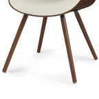 WYNDENHALL Malone Bentwood Dining Chair in Cream Faux Leather - 22.8 D x 20.9 W x 30.9H