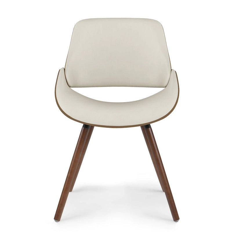 WYNDENHALL Malone Bentwood Dining Chair in Cream Faux Leather - 22.8 D x 20.9 W x 30.9H