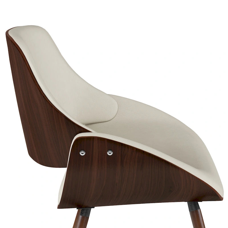 WYNDENHALL Malone Bentwood Dining Chair in Cream Faux Leather - 22.8 D x 20.9 W x 30.9H